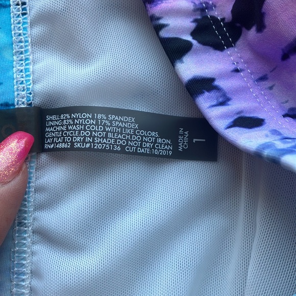🆕Torrid Blue & Purple Tie-Dye High Waist Ruched Swim Bottom 1X NWT - Picture 8 of 12